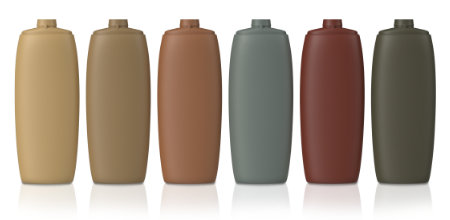 Earthen clay colored bottles